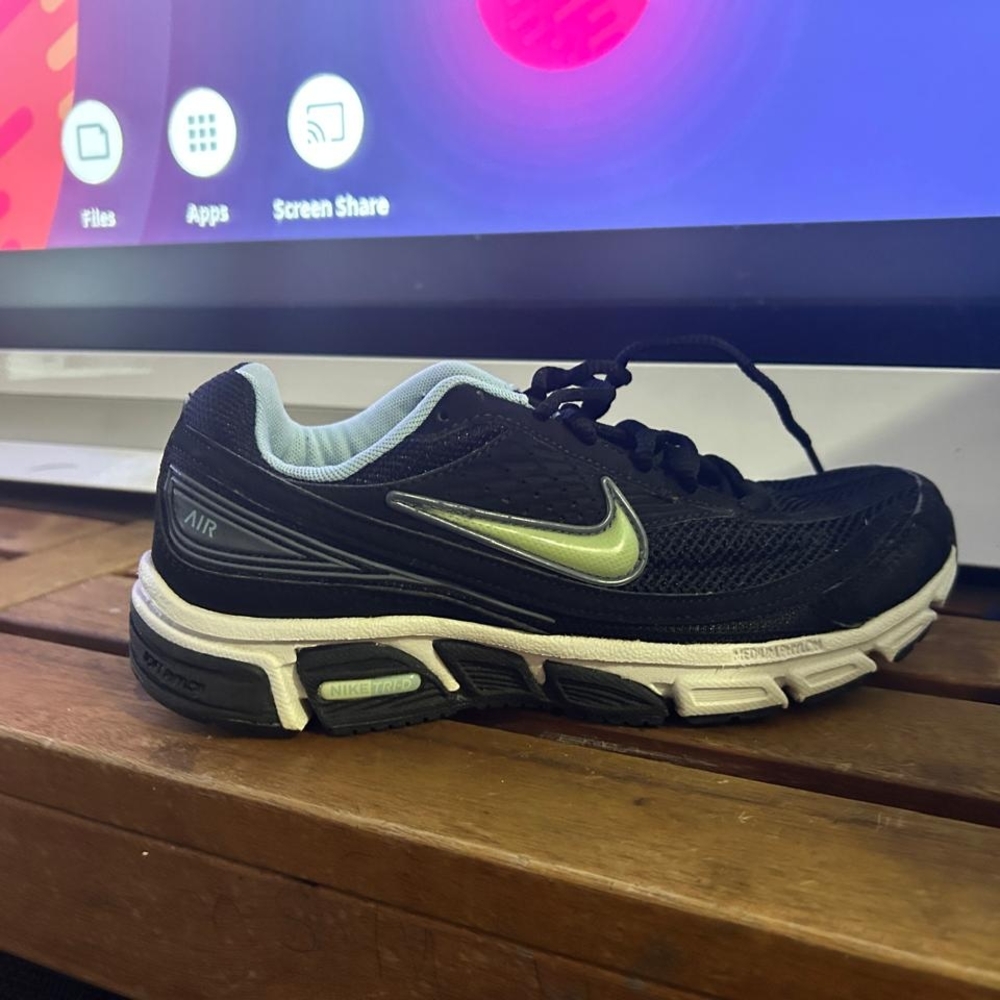 Nike Black and Light Green Running Shoe